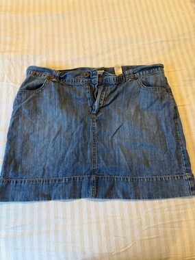 TINT brand Blue Denim Mini Skirt with Front Pockets